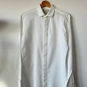Elegant White Men's Dress Shirt